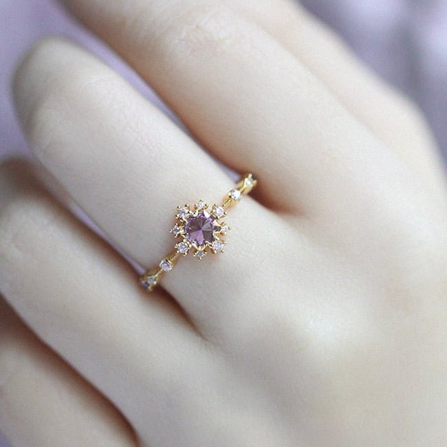 Orchid Halo Ring