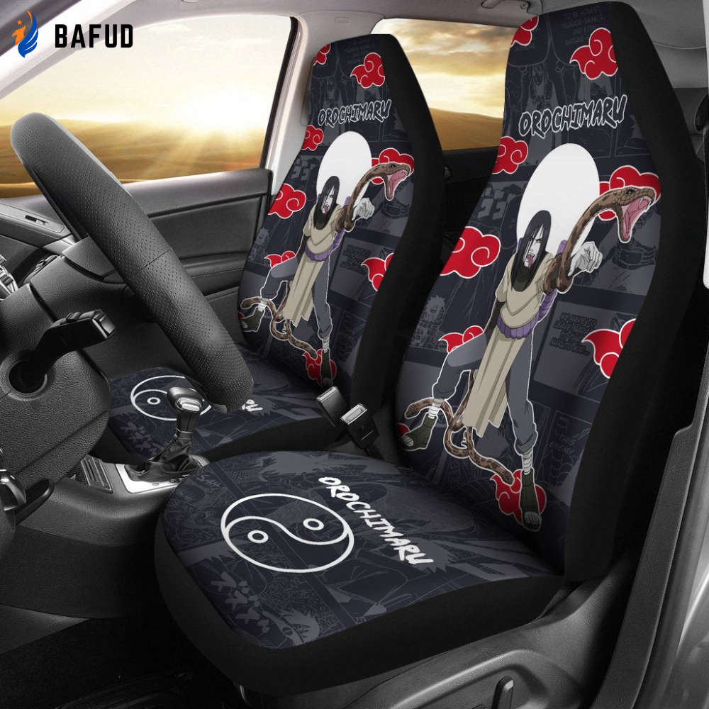 Orochimaru NRT Akatsuki Members Car Seat Covers For Fan Gifts Custom Anime Car Accessories - Bafud