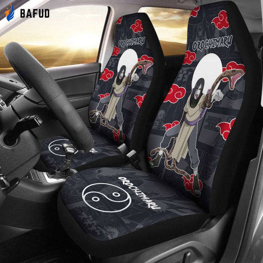 Orochimaru NRT Akatsuki Members Car Seat Covers For Fan Gifts Custom Anime Car Accessories - Bafud