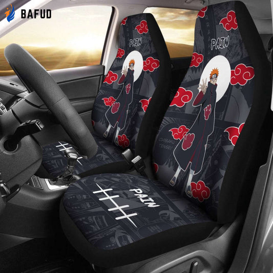Pain Uchiha NRT Akatsuki Members Car Seat Covers For Fan Gifts Custom Anime Car Accessories - Bafud