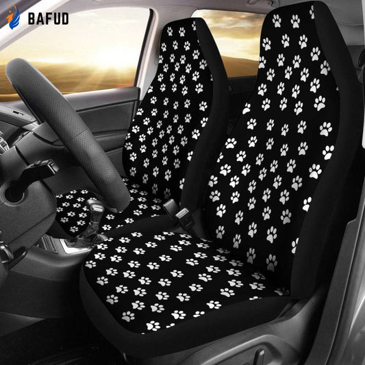 Paws Black Car Seat Covers For Fan Gifts For Dog Cat Lover - Bafud