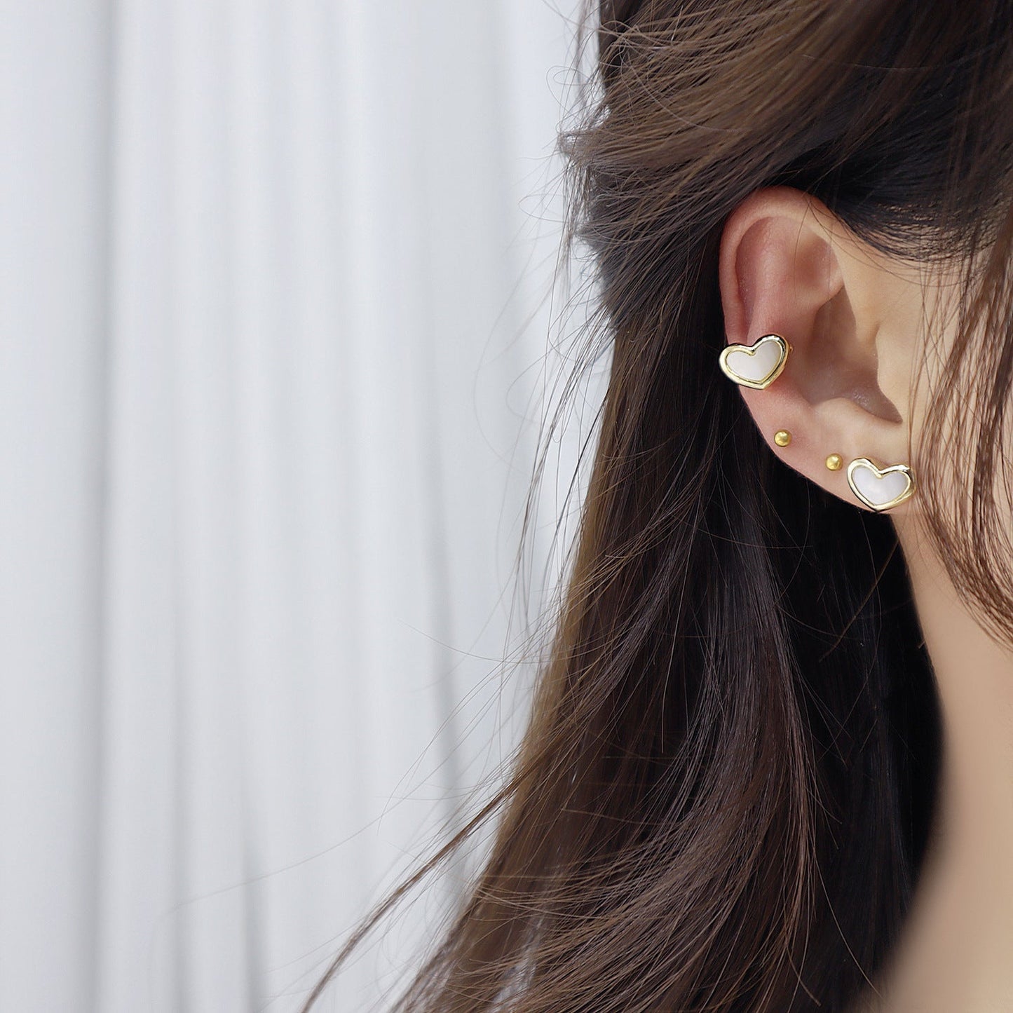 Pearl Heart Ear Cuff