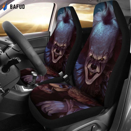 Pennywise Scary Car Seat Covers For Fan Gifts Horror Custom NH09 - Bafud