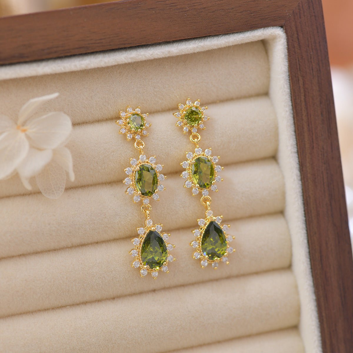 Peridot Baroque Drop Earrings