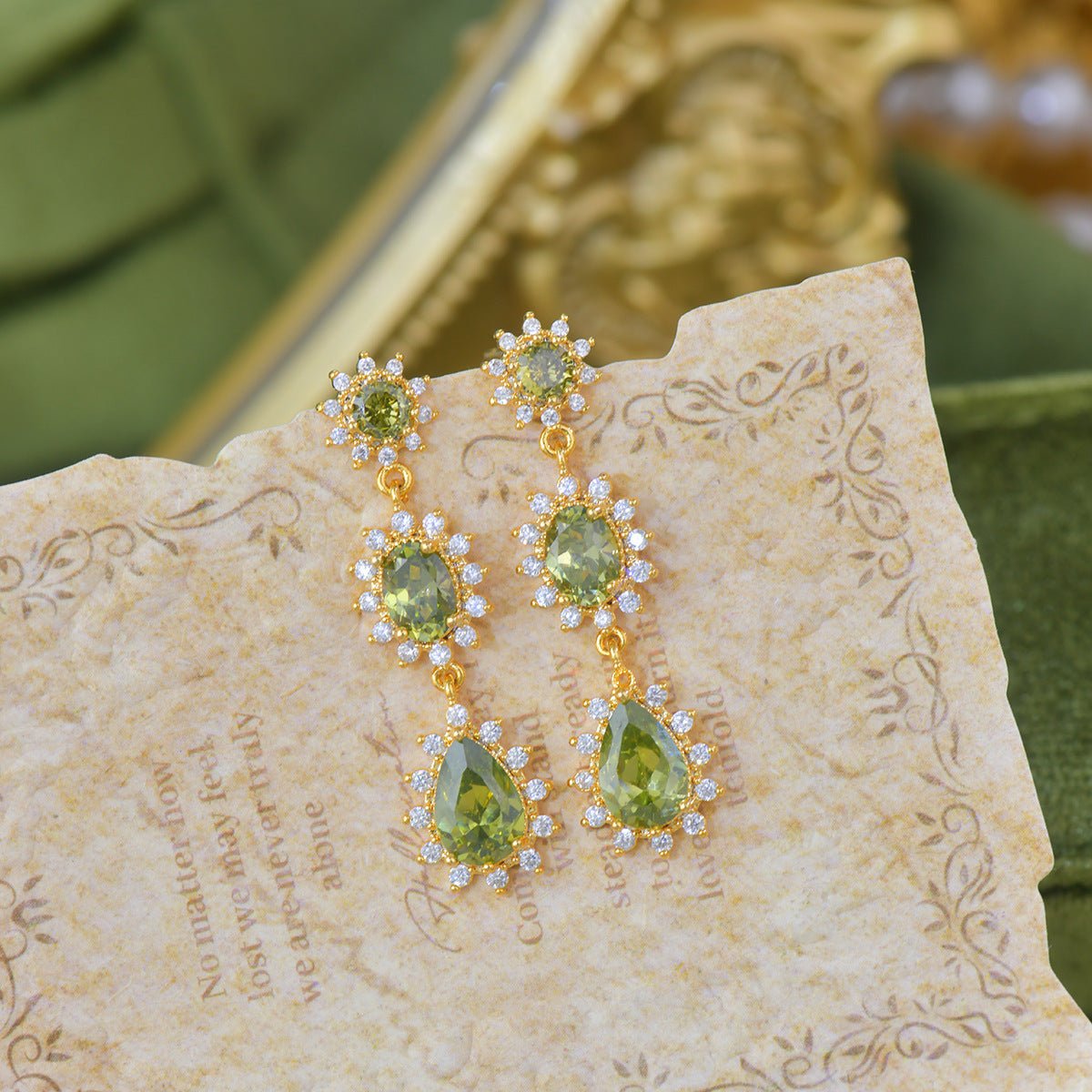 Peridot Baroque Drop Earrings