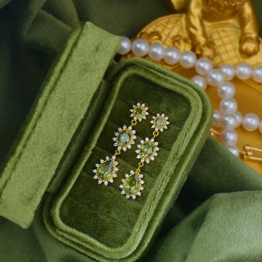 Peridot Baroque Drop Earrings