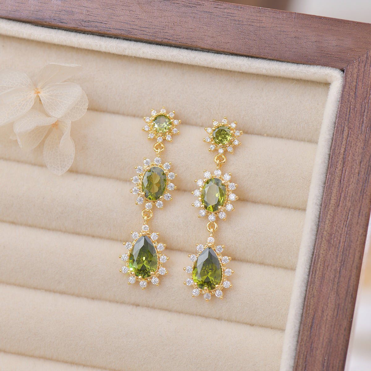 Peridot Baroque Drop Earrings