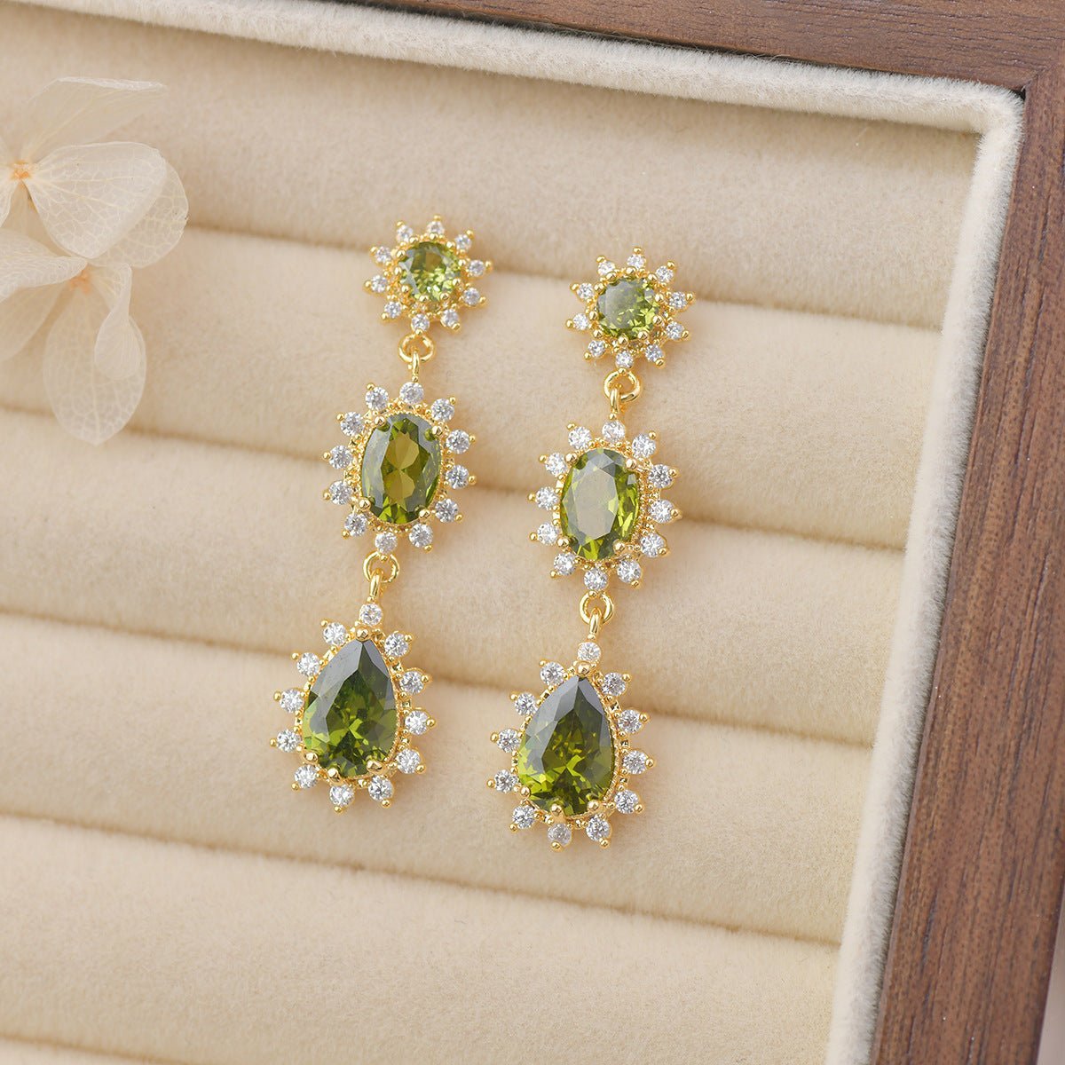 Peridot Baroque Drop Earrings