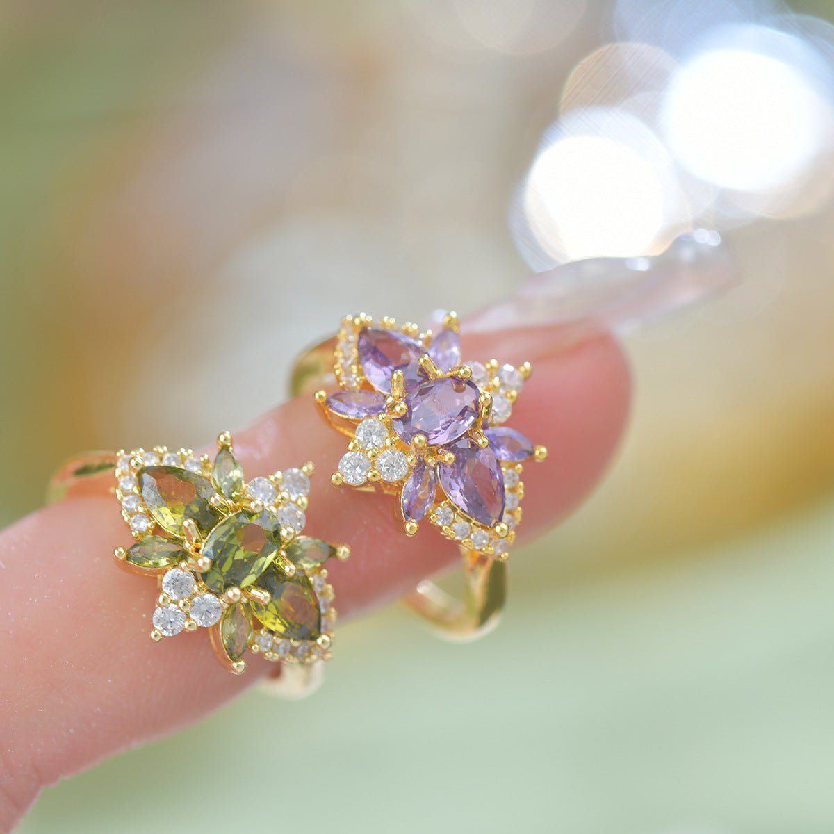 Peridot Blossom Ring