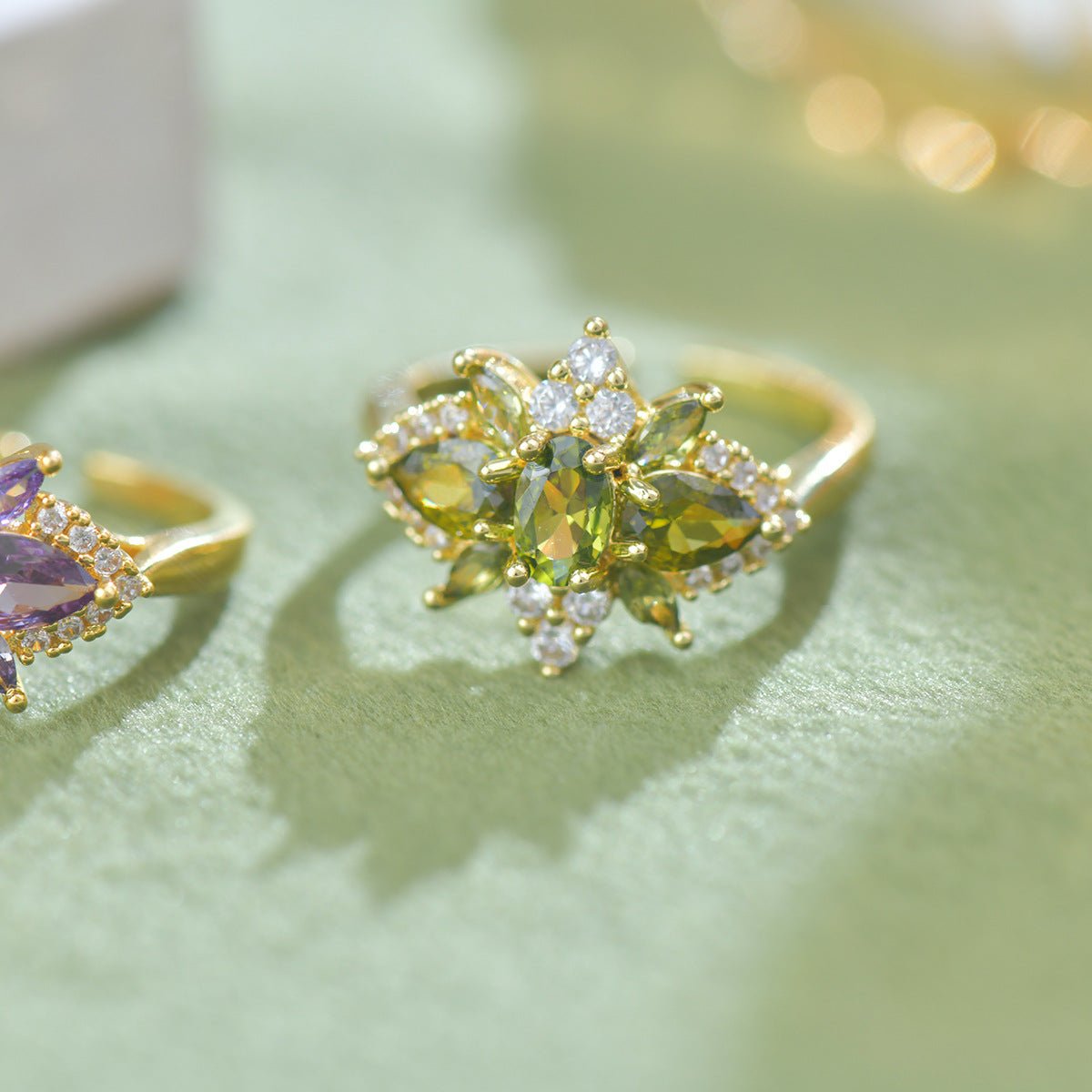 Peridot Blossom Ring