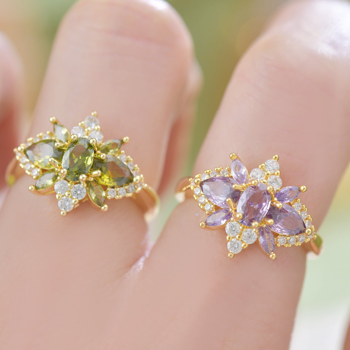 Peridot Blossom Ring