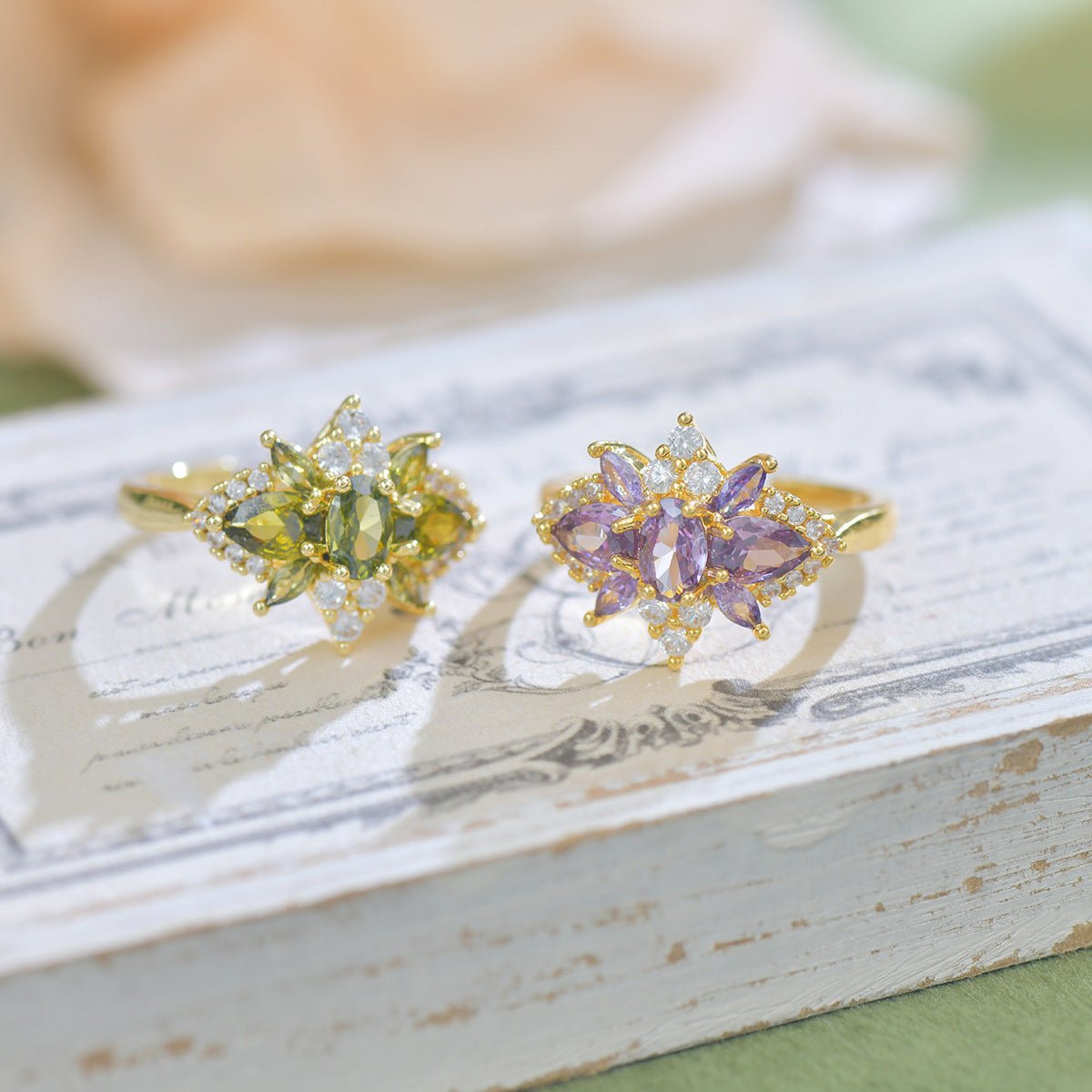 Peridot Blossom Ring