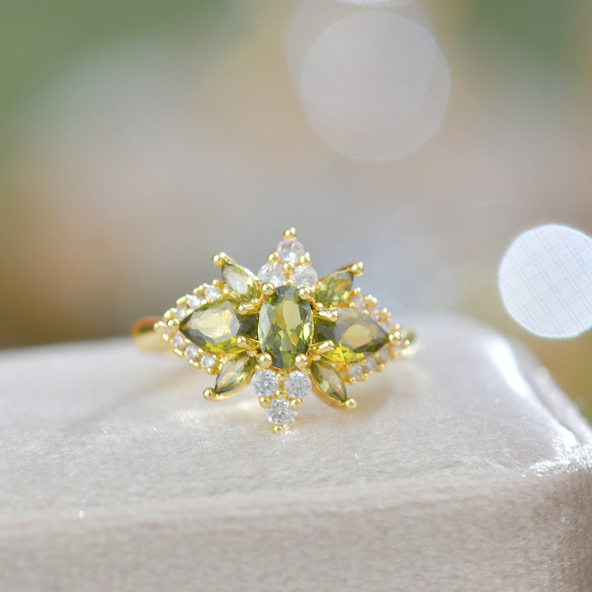 Peridot Blossom Ring