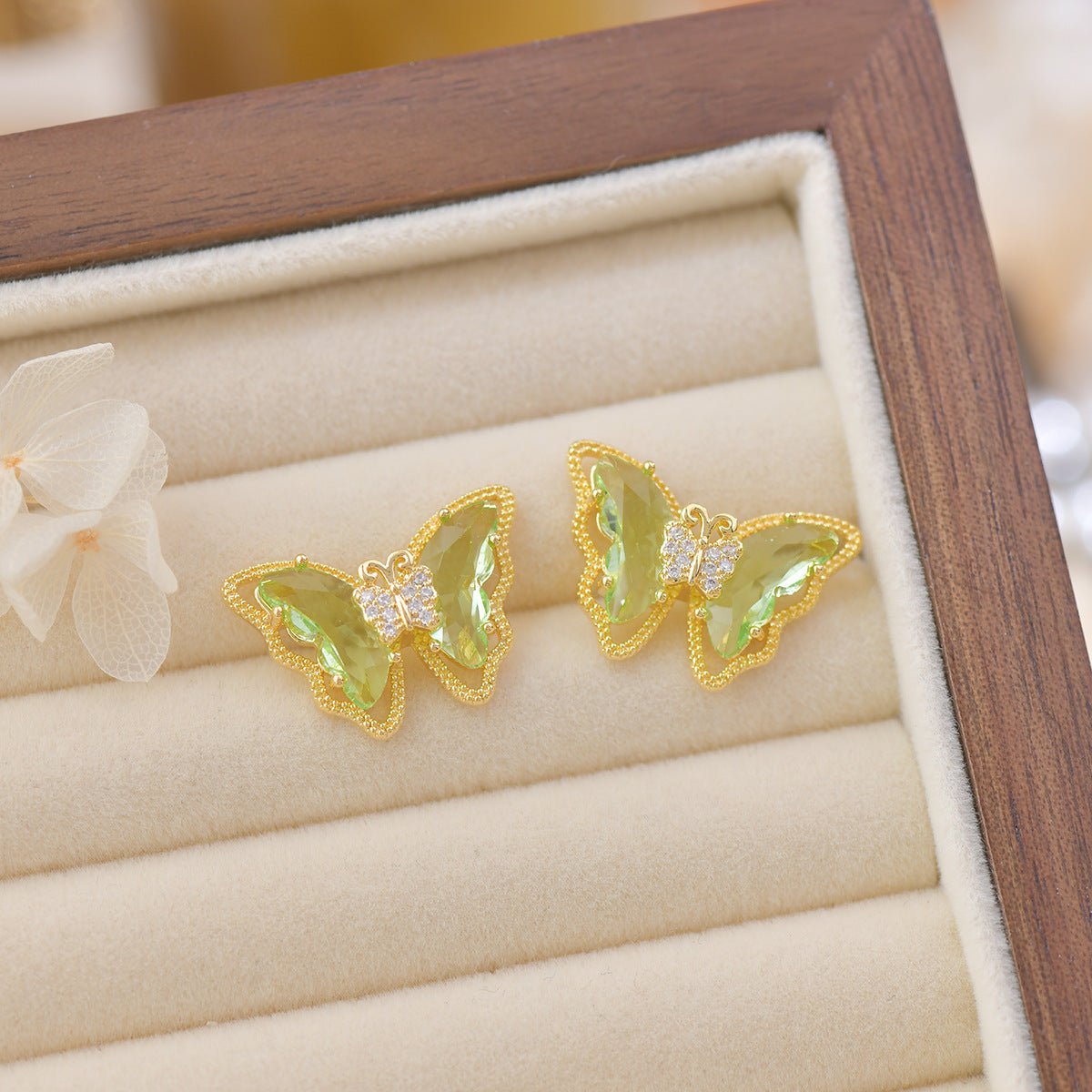 Peridot Butterfly Earrings