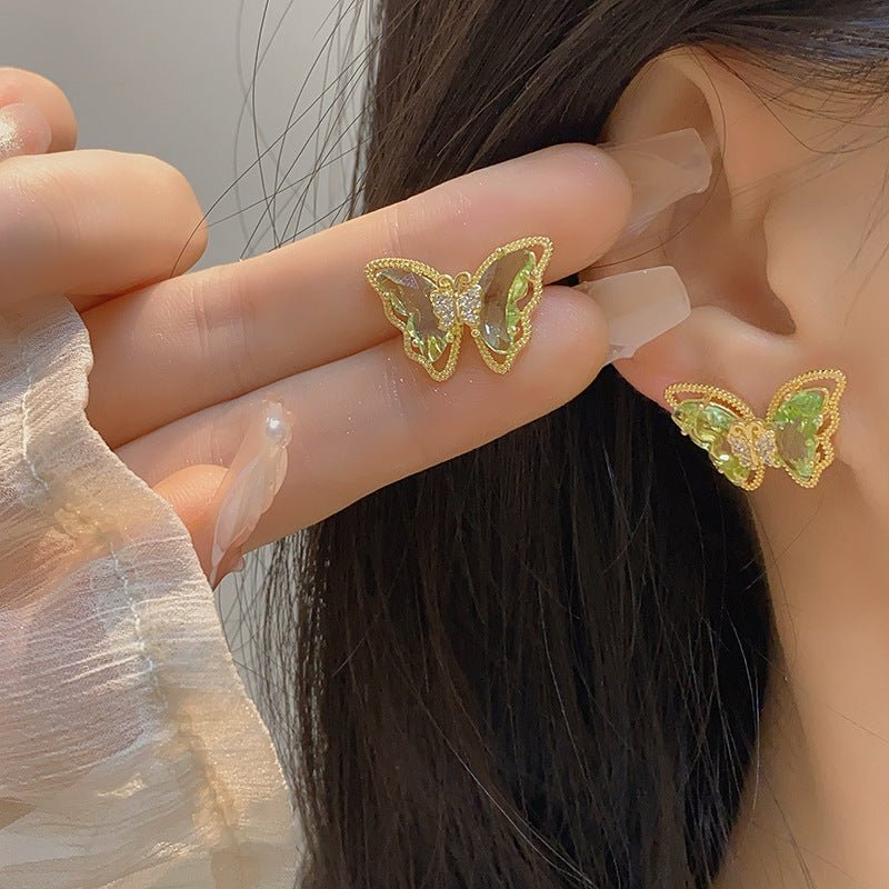 Peridot Butterfly Earrings