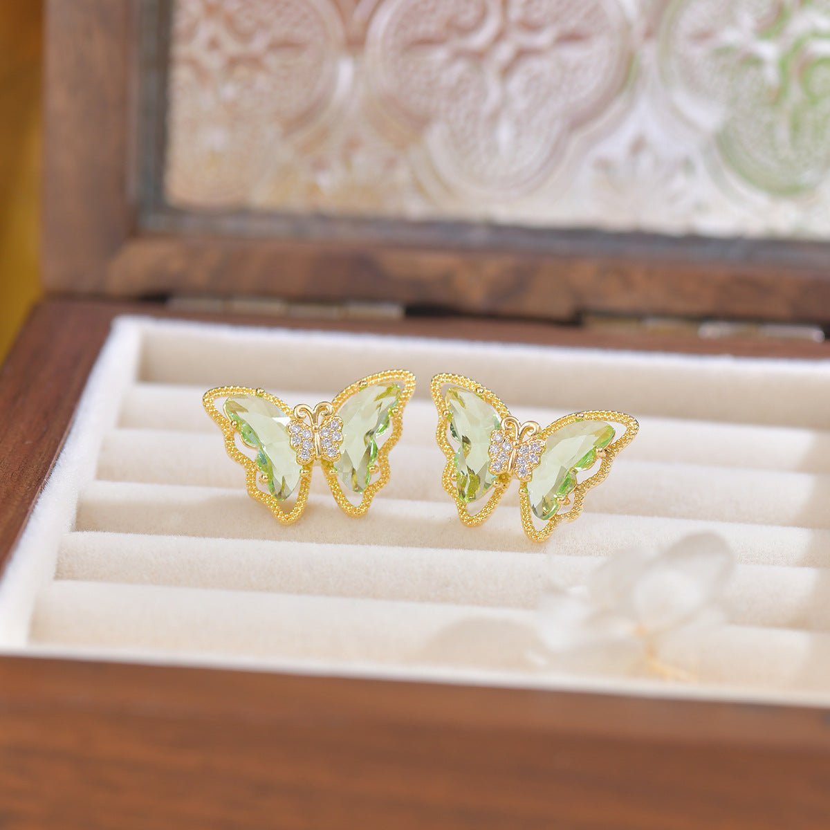 Peridot Butterfly Earrings