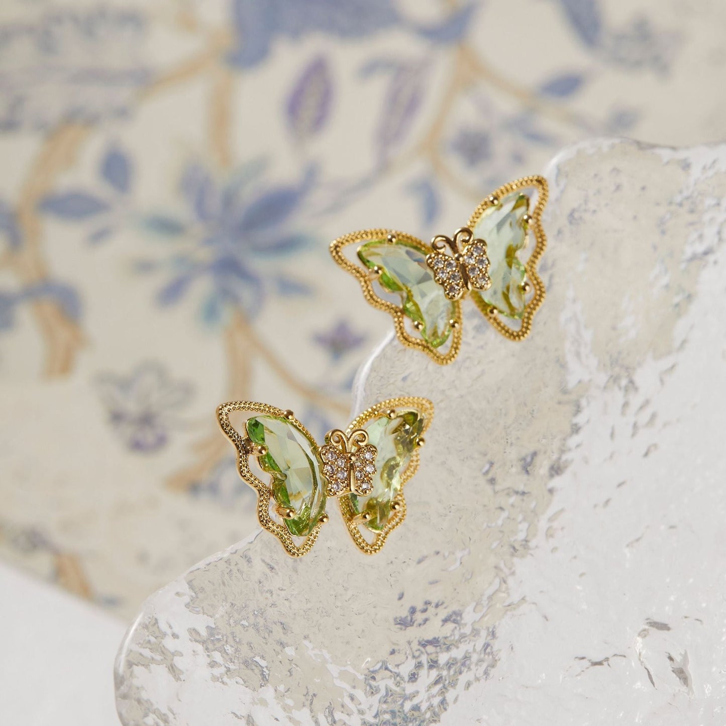 Peridot Butterfly Earrings