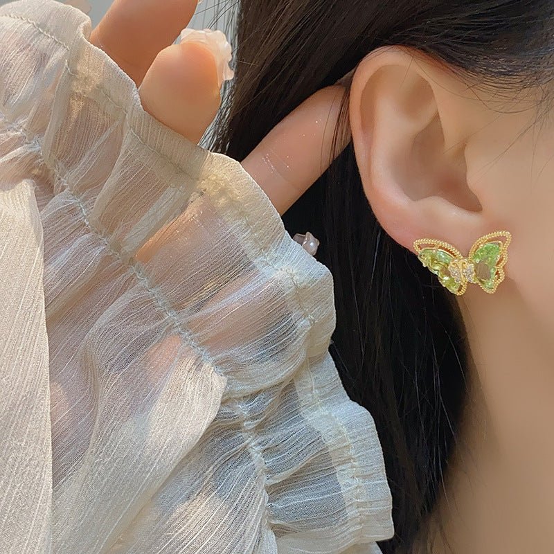 Peridot Butterfly Earrings