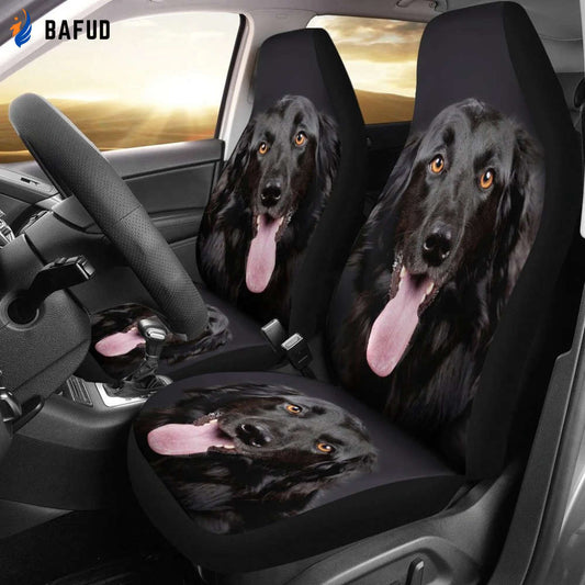 Personalized Black Hovawart Dog Car Seat Cover, Universal Fit Car Seat Covers For Fan Gifts Set 2 for Dog Lovers - Bafud