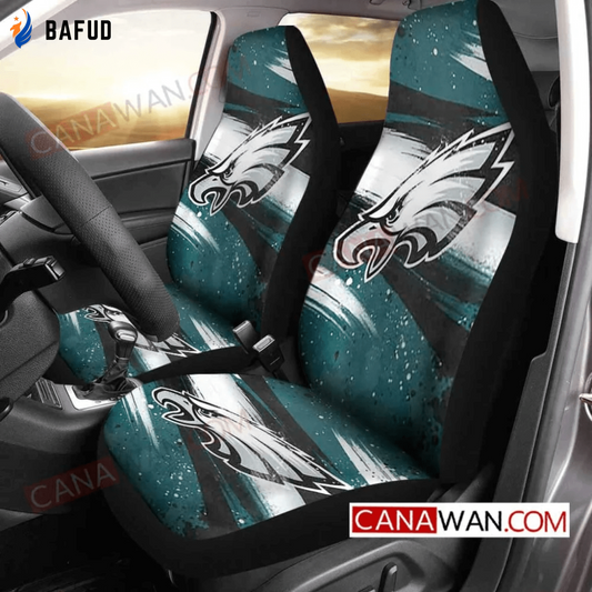 Philadelphia Eagles Logo Pattern v32 Universal Fit Car Seat Covers For Fan Gifts Gift For Fan - Bafud