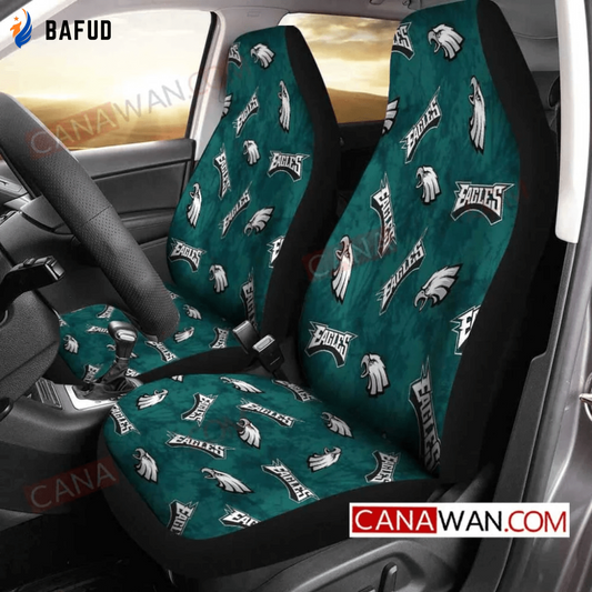 Philadelphia Eagles Logo Pattern v46 Universal Fit Car Seat Covers For Fan Gifts Gift For Fan - Bafud