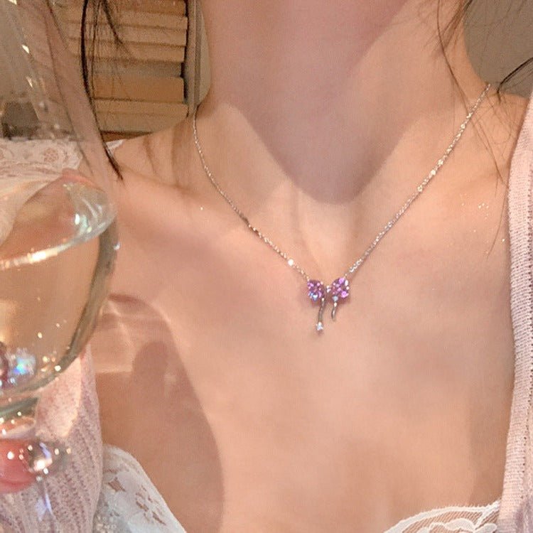 Pink Bow Necklace