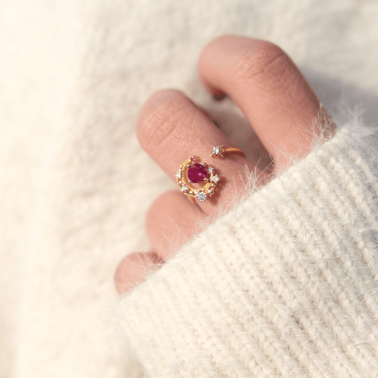 [Clearance] Jodie Pink Moon and Star Ring