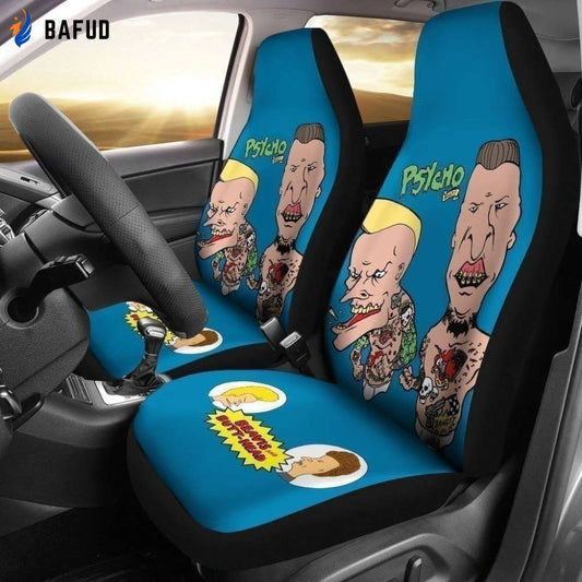 Psycho Billy Beavis And Butthead Car Seat Covers For Fan Gifts LT04 - Bafud