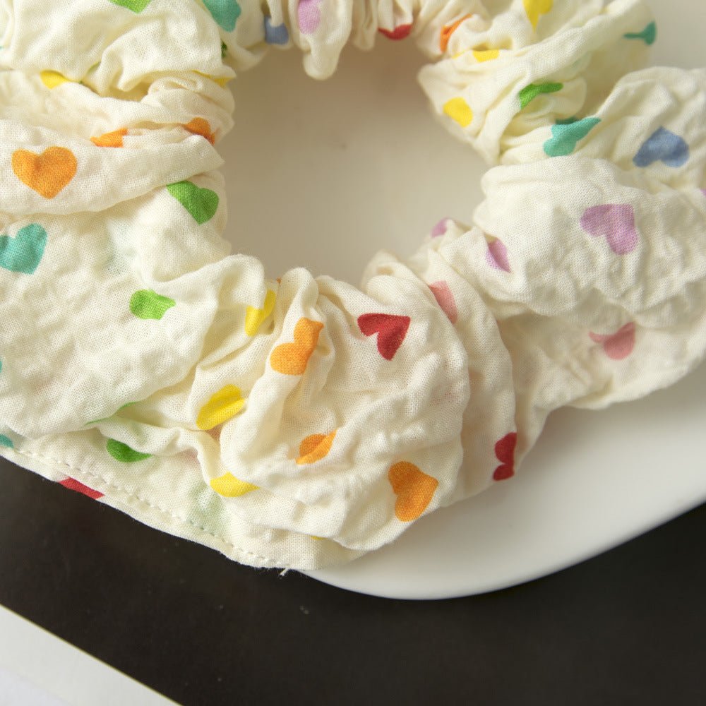 Rainbow Heart Scrunchie
