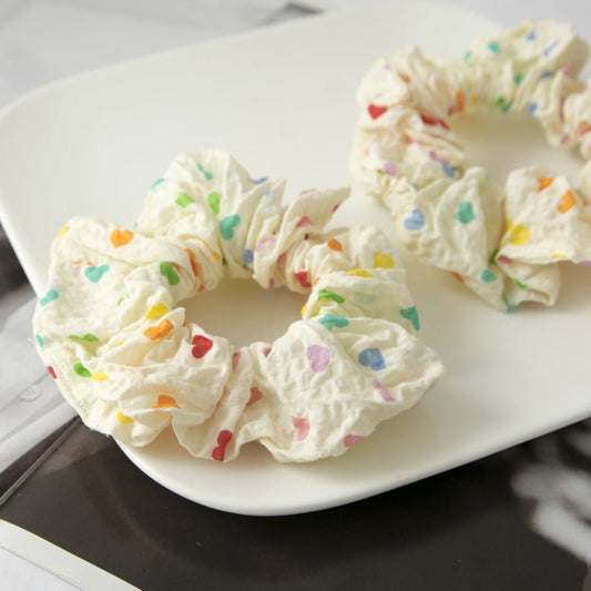 Rainbow Heart Scrunchie