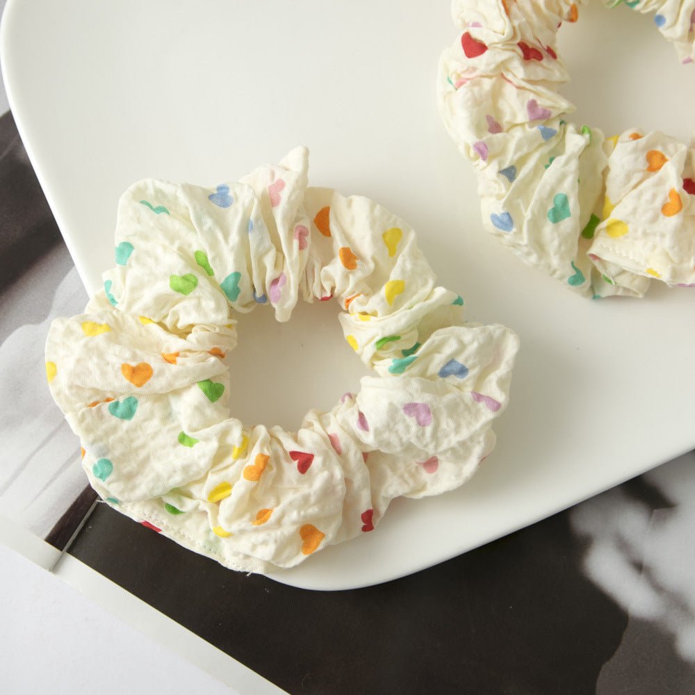 Rainbow Heart Scrunchie