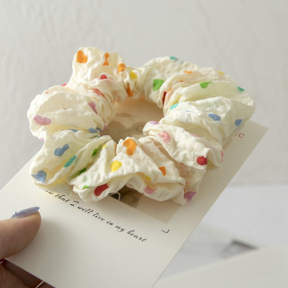 Rainbow Heart Scrunchie