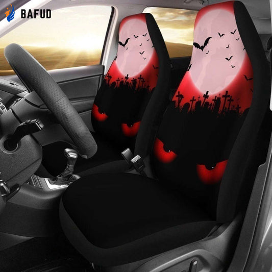 Red Eyes Halloween Car Seat Covers For Fan Gifts - Bafud