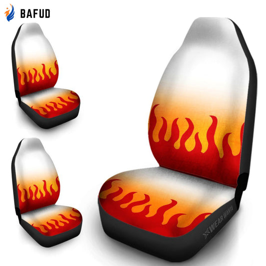 Rengoku Car Seat Covers For Fan Gifts Custom Rengoku Uniform Demon Slayer Anime Car Accessories Anime Gifts - Bafud