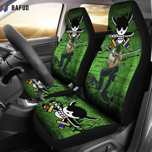 Roronoa Zoro One Piece Car Seat Covers For Fan Gifts Anime Mixed Manga - Bafud