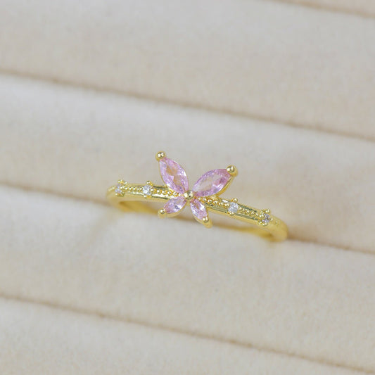 Rosaline Butterfly Ring in Gold