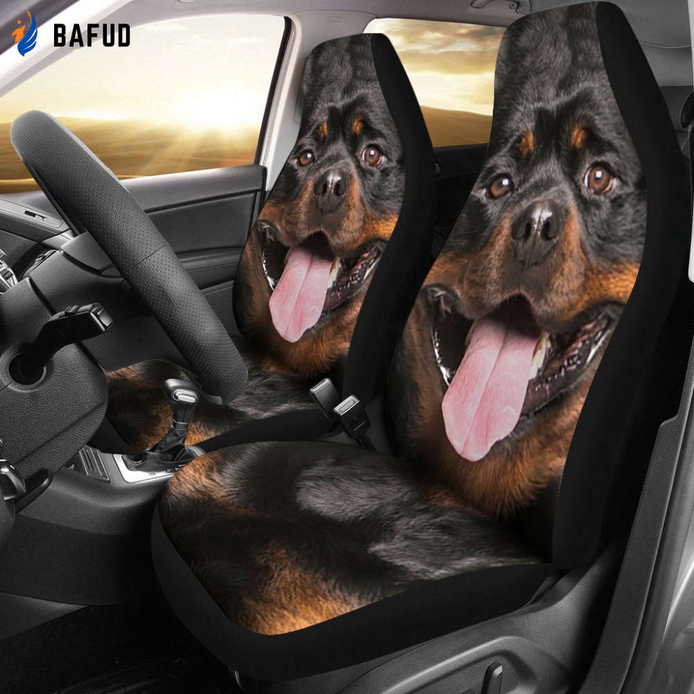 Rottweiler Car Seat Covers For Fan Gifts Funny Dog Face - Bafud