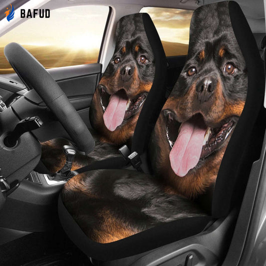 Rottweiler Car Seat Covers For Fan Gifts Funny Dog Face - Bafud