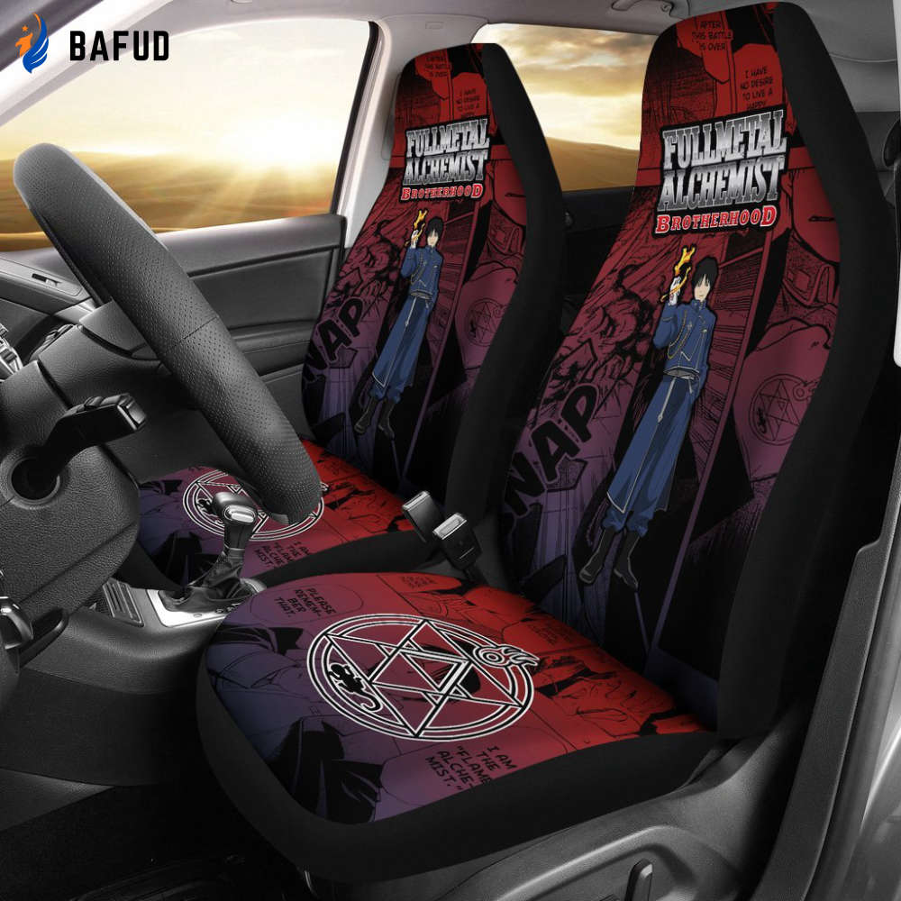 Roy Mustang Fullmetal Alchemist Brotherhood Car Seat Covers For Fan Gifts Custom Anime Car Accessories - Bafud