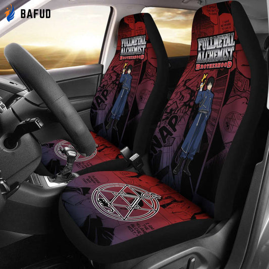 Roy Mustang Fullmetal Alchemist Brotherhood Car Seat Covers For Fan Gifts Custom Anime Car Accessories - Bafud