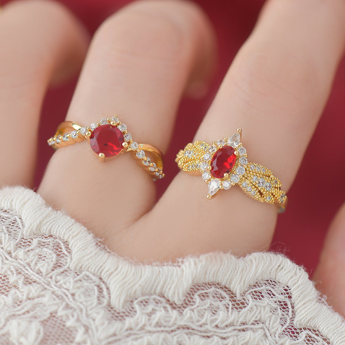 Ruby Twist Ring