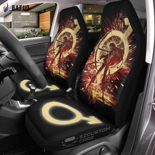Sailor Moon Anime Car Seat Covers For Fan Gifts Sailor Mars and Symbol - Bafud