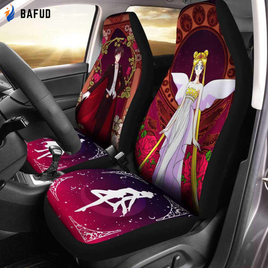 Sailor Moon Anime Car Seat Covers For Fan Gifts Tuxedo Mask - Bafud