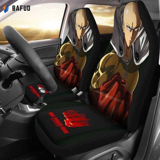 Saitama One Punch Man Anime Manga Car Seat Covers For Fan Gifts LT03 - Bafud