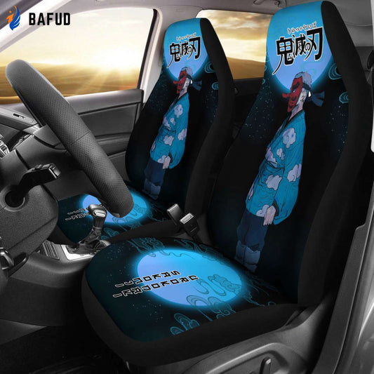 Sakonji Demon Slayer Under The Moon Car Seat Covers For Fan Gifts Custom Anime Car Accessories - Bafud