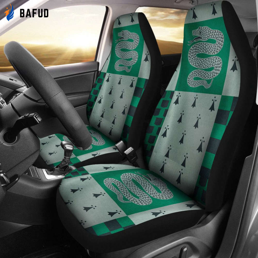 Salazar Slytherin Car Seat Covers For Fan Gifts Custom Harry Potter Car Accessories - Bafud