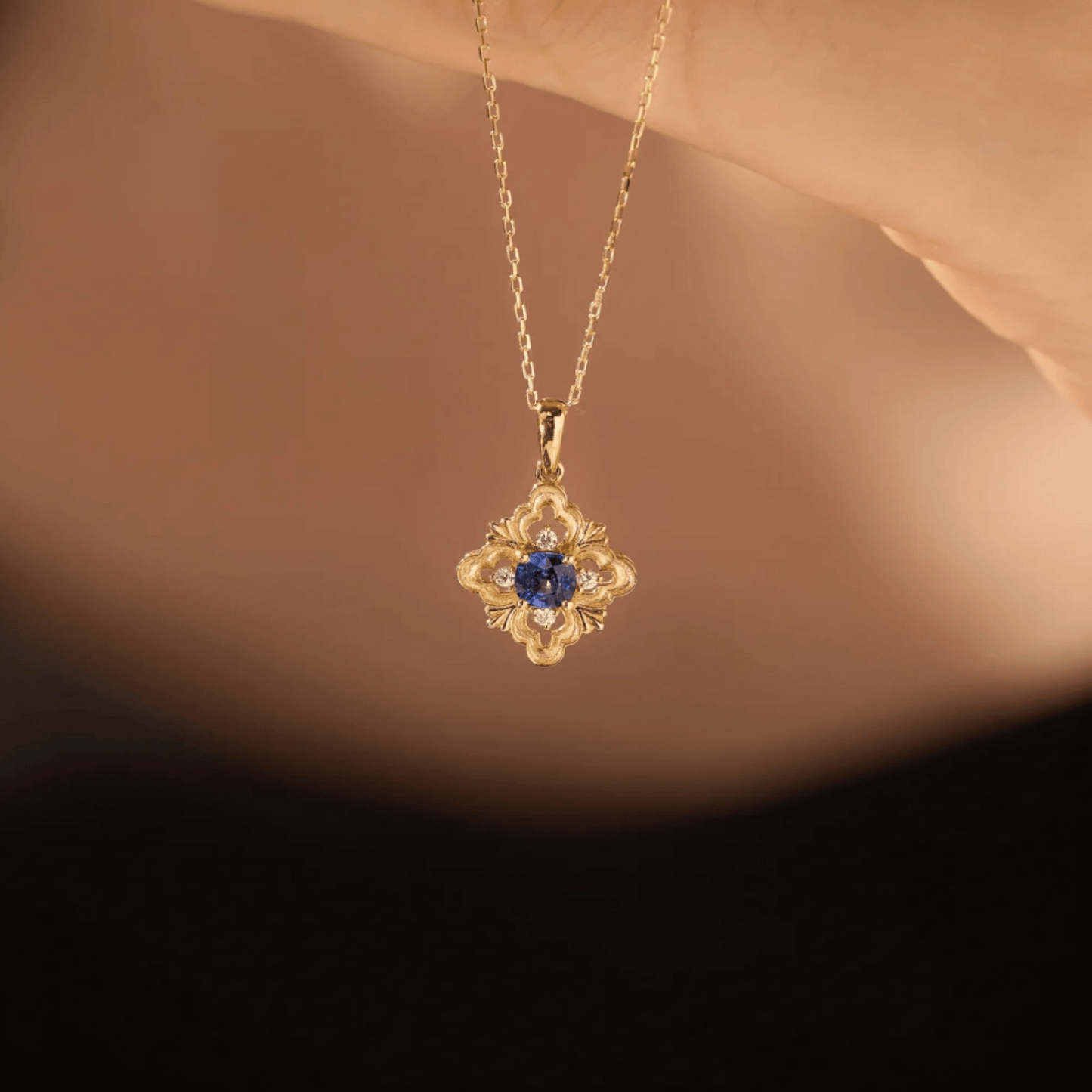 Sapphire Fleur Necklace