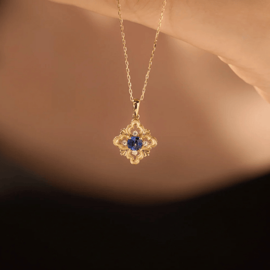 Sapphire Fleur Necklace