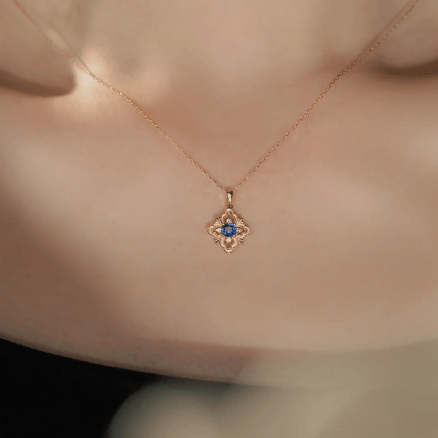 Sapphire Fleur Necklace