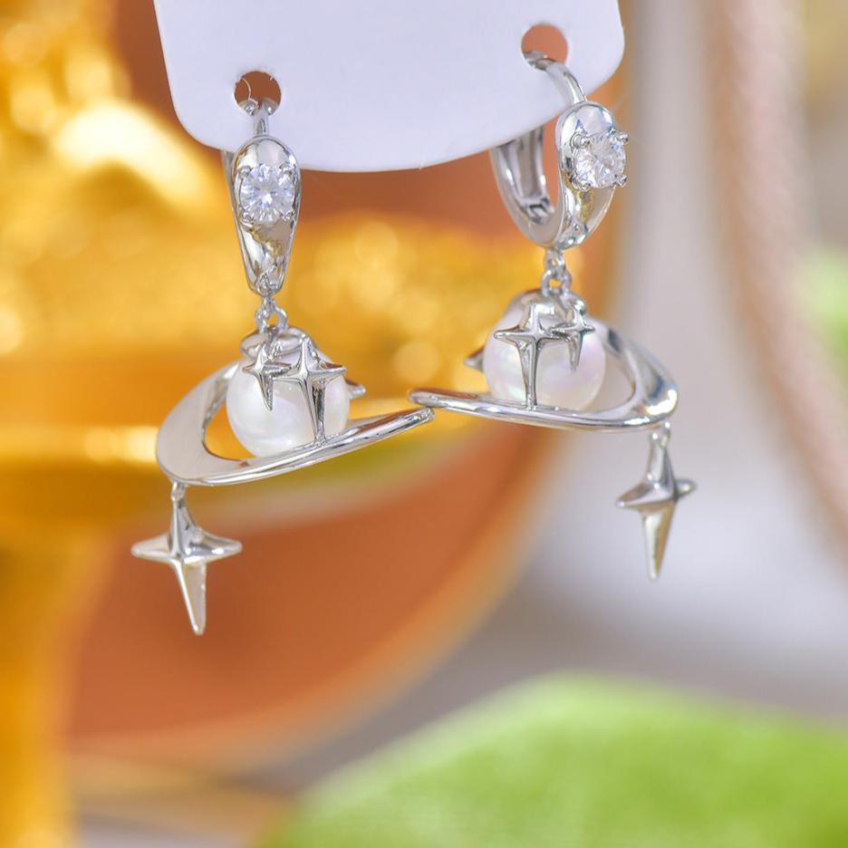 Saturn Huggie Earrings